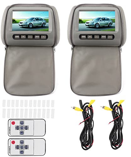 Headrest DVD Display, Dual Portable Car DVD Player Car Headrest Video Players 7in HD LCD Digital Touch Screen Car TV MP5 Player Support USB/SD/TV Wireless Remote Control