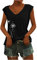 KOG Bluse Damen Elegant Drucken Tshirt T-Shirt Casual V-Ausschnitte Tunika Weste Frauen Mode Motiv Vintage Frühling Kleidung Oberteil Bekleidung Fraun Locker Sommer Tank Top Black XXL