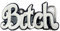COOLLA Gürtelschnalle für Damen - Bitch Western Rodeo Texas Cowboy große Gürtelschnallen, Weiß, 9 cm