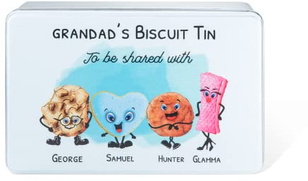 Tarro de galletas de metal con nombre personalizado, caja de regalo con tapa, para el hogar, cocina, alimentos, regalos, recipientes de almacenamiento, lata de galletas personalizada, regalo para