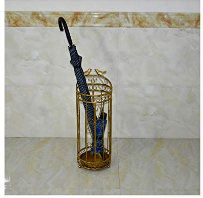 SENNIAN Schirmständer aus goldfarbenem Metall mit Tropfschale, Moderne, große, langlebige Aufbewahrungsständer für Zuhause/Büro, 21 × 62 cm