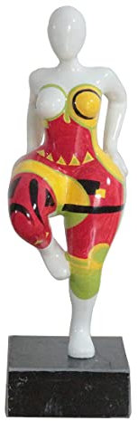 Meubletmoi Lady Mayas Statue für Damen, stehend, stehend und gefaltet, aus Kunstharz, mit abstrakten Formen, mehrfarbig, 13 x 33 x 10 cm