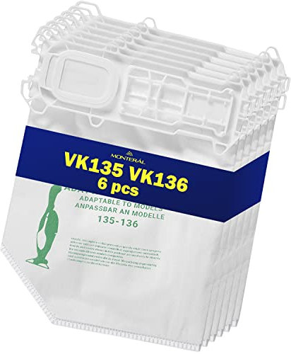 6 Pièces Sac Aspirateur pour Vorwerk Kobold VK135 VK136 Sacs Aspirateur En Microfibre Garantie de 10 Ans - MONTERAL