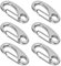 Wisebom 6 Stück Schnapphaken Edelstahl, 304 Edelstahl Karabinerhaken,50 mm Seil Karabiner Clip Karabiner für Outdoor Sport Camping Wandern Outdoor