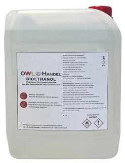 Bioethanol 5L 96.6% Kaminethanol hochrein vollvergällt Alkohol Kamin Premium Ethanol OWL-Handel