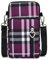Handytasche zum Umhängen, Nylon Handy Umhängetasche, Geldbörse Brieftasche,Kleine Umhängetasche mit Kopfhörer Eingang, Crossbody Schultertasche, Schultertasche für Handy unter 7 zoll(Lila Gitter)