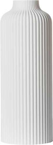 3D Vase Dekovase Anouk L 30cm Bodenvase Deko Vase Pampasgras Trockenblumen (Weiß)