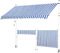 Yaheetech Toldo Manual Retráctil Exterior Toldo Enrollable Exterior Altura Ajustable con Manivela Sin Taladro Resistente a UV Repelente al Agua para Balcón Terraza Patio Jardín 300 cm Azul y Blanco