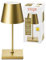 SIGOR Nuindie 2.0 mini - Dimmbare kleine LED Akku-Tischlampe Indoor & Outdoor, IP54 spritzwassergeschützt, Höhe 25 cm, aufladbar mit USB-C, 12 h Leuchtdauer, goldfarben
