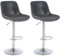 Ermnois Juego de 2 taburetes Altos de Cocina taburetes de Bar giratorios con Respaldo,sillas de Bar Modernas Ajustables,Taburete Alto sin Brazos de Piel sintética para Isla de Cocina,Color Negro