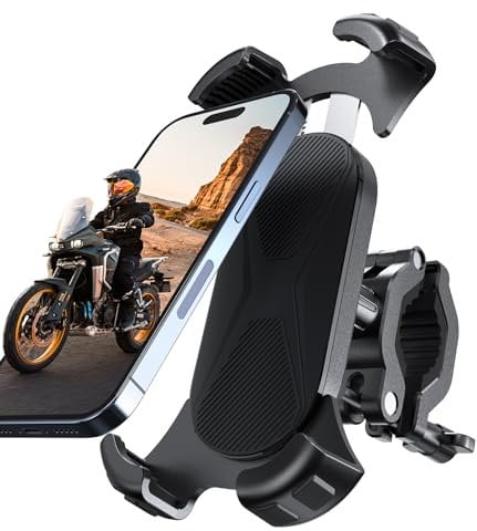 Deerfun Handyhalter Fahrrad, Handyhalterung Motorrad - 2024 Universal 360° Lenkerhalter für iPhone 15, 14 Pro Max Plus, für 4,7-7,0 Zoll Smartphones
