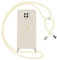 Oelrstfe Funda para Xiaomi Redmi Note 9 Pro/9 Pro Max/9S 4G con Cuerda,Carcasa Silicona Suave con Patrón de Corazón con Correa Cordón Colgante Collar Ajustable,Antigolpes Anti-Arañazos Case,Blanco