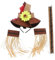 TENDYCOCO Conjunto De Accesorios Para Disfraz De Espantapájaros De Halloween Sombrero De Espantapájaros Diadema Collar Pulseras De Accesorios De Vestir Para Fiesta De Cosecha De