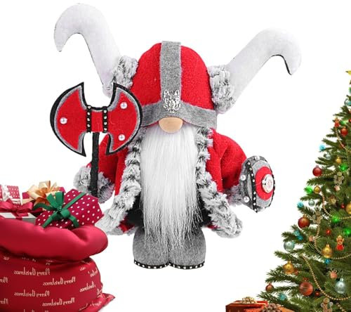 vikin-g Warrior Gnome Doll, vikin-g Dwarf Plush Figure, Gnome Warrior Sculpture Medieval Guard, Soft Plush Toy Doll, Gnome Statue Garden Ornaments, Suitable For Ages 0+
