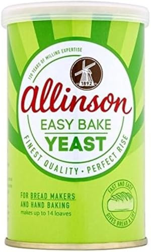 Allinson Easy Bake Yeast 100g Tin | Fast-Acting Dry Yeast for Bread Makers & Hand Baking | Perfect for Up to 14 Loaves | Easy-to-Use for Consistent Results