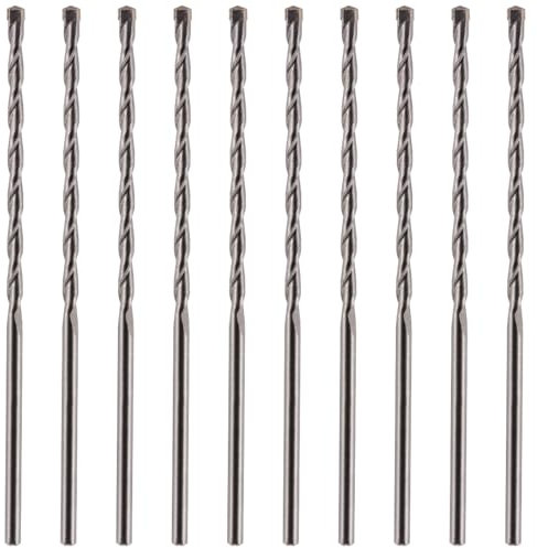 10 Pack Of 6mm x 150mm Long TCT Masonry Drill Bits – For Concrete, Brick, Stone, Porcelain Ceramic Tiles Plastic Wood – Masonry Drill Bits Set For Standard Rotary Drills & Hammer Drills (NOT SDS)