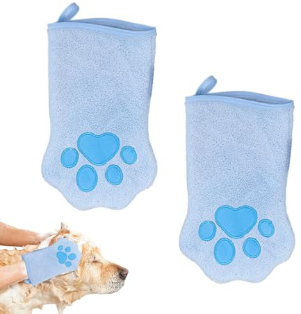 Haustier Waschhandschuhe | 2X Pflegehandschuhe Für Hunde,Beidseitig Nutzbares Badetuch Mit Schnelltrocken-Funktion Für Unterwegs, Reisen & Tägliche Fellpflege Bei Kurzhaar-Haustieren