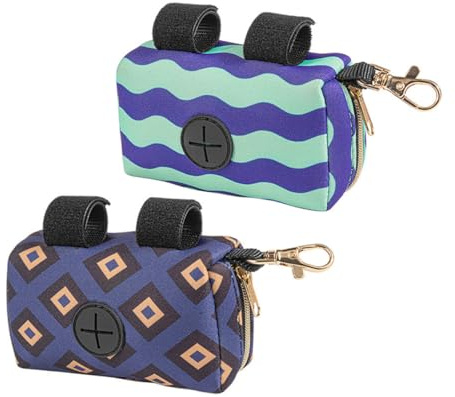 PAMINGONO Windelbeutelspenderhalter für Babywindeltaschen 2 Stück Neopren | Portabel für Reise und Outdoor, Einfache Aufbewahrung von Beuteln, Schützt vor Verlust, Praktisch im Gebrauch