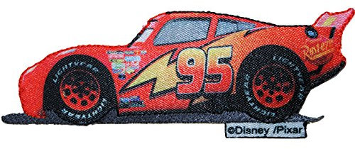alles-meine.de GmbH Bügelbild - Cars Cars Lightning Mc Queen - 10 cm * 3,9 cm - Aufbügler - McQueen Auto Car Aufnäher - Bügelflicken