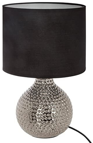 Atmosphera - Lampe Mozo argent - céramique H38 cm