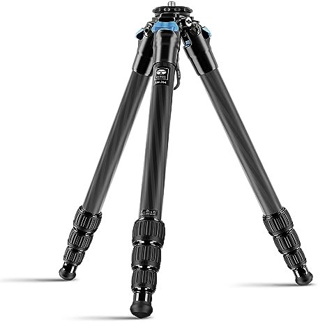 SIRUI AM-284 portatile viaggio carbonio fibra Treppiede Cavalletto Treppiedi Tripod per Camera Reflex Fotocamera 4 sezioni gambe, blocco gambe girevole Capacità di carico 15 kg