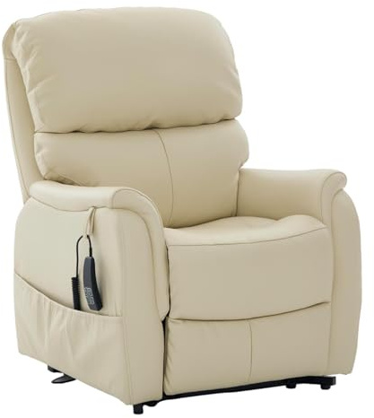 Montreal Dual Motor Riser Recliner Mobility Chair in Cream Leather