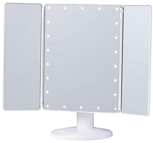 Northpoint LED Kosmetikspiegel mit Standfuß, verstellbarer Farbtemperatur, dimmbarem Licht und integriertem Akku Eckig