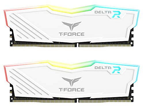 TEAMGROUP Team T-Force Delta RGB DDR4 Gaming Memory, 2 x 16 GB, 3600 MHz, 288 Pin DIMM, White