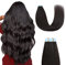 Sunya Tape Extensions Echthaar Natürliches Schwarz Tape in Hair Extensions Echthaar Tape ins Echthaar Haarverlängerungen Invisible Seidig Gerade Skin Weft 35cm 20 Stück 40g/Packung