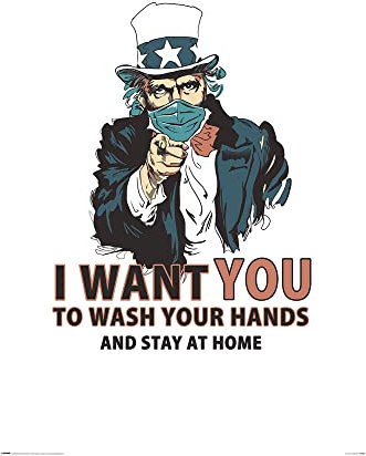 Vincent Trinidad - Wash Your Hands - Poster Plakat Druck - Größe 61x91,5 cm + 2 St Posterleisten Kunststoff 62 cm transparent