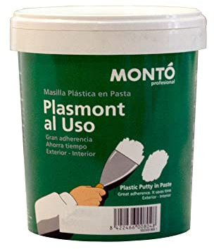 Masilla Plasmont Al Uso Multiuso Masilla para reparar Fachadas y Paredes color Blanco (1kg)