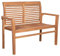 MR. DEKO Gartenbank Derby | Teakholz Outdoor Sitzbank wetterfest | Hochwertige Holzbank für Garten Terrasse Balkonmöbel | Robuste 2-Personen Parkbank 2-Sitzer 120x42x89 cm | Bänke Outdoor Bench