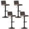 JaHECOME Kunstleder Barhocker 4er Set Barstuhl Bistrohocker mit Rückenlehne, gepolsterter Sitzfläche höhenverstellbar 360° drehbar für Bar, Küche, Bistro, Counter, Esszimmer und Café (4, PU Grau)