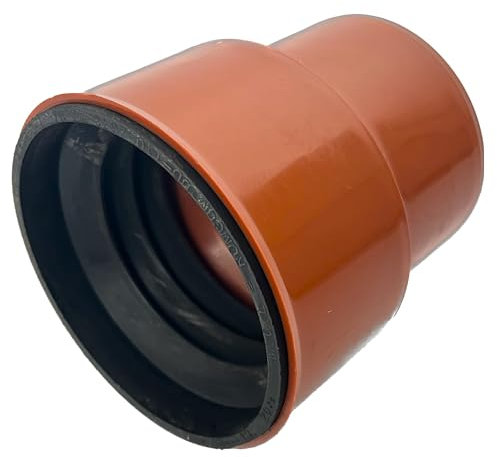 KG Übergang 124 x 110 Gussrohr PVC-U Verbinder | Anschlussstück | Anschluss | mit Dichtung | für externe Entwässerungssysteme | Gummidichtung | Abwasser Installation | Kanalrohrsystem