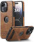 BinBoom Leather Case for iPhone 14 Plus/ 15 Plus Case, Thin Flexible Soft Grip Luxury Cover, Protective Slim with Kickstand Shockproof Phone Cases Compatible with iPhone 14 Plus/ 15 Plus, Brown