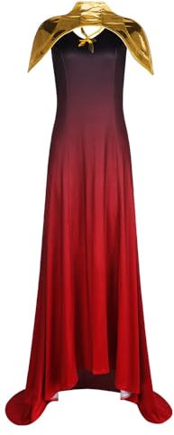Yanny Erwachsene Carmilla Cosplay Halloween Kleid Kostüm Vampir Königin Gothic Mittelalter Rot Kleid (Red, X-Large)