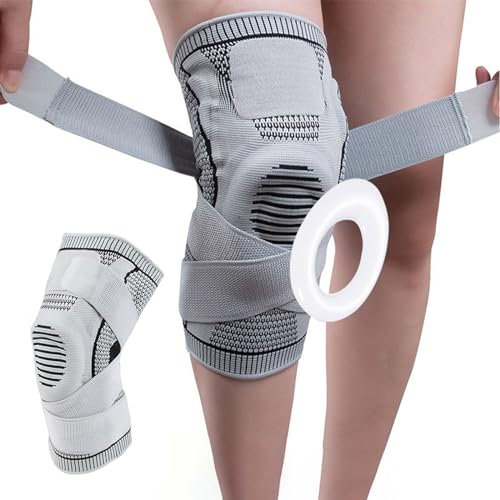 Generisch AktivLife 2.0 - Kniebandage für Herren und Damen, Bambus Kniebandage Mit Kompression, Rutschfeste Knieschiene für Sport und Krafttraining, Linderung von Knieschmerzen (1 Paar, L)