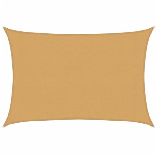 vidaXL Vela Parasole 160 g/m² Rettangolare Sabbia 3x4 m in HDPE, Vela ombreggiante, Ombra da Patio, tettoia ombreggiante, Vela da Giardino, tettoia