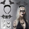 Fledermaus Kostüm Damen Halloween Accessoires, Fledermaus Haarreif+Fledermaus Maske+Fledermaus Tattoo, Haarreif Halloween Maske Damen mit Fledermaus Tattoo Gesicht für Halloween Party