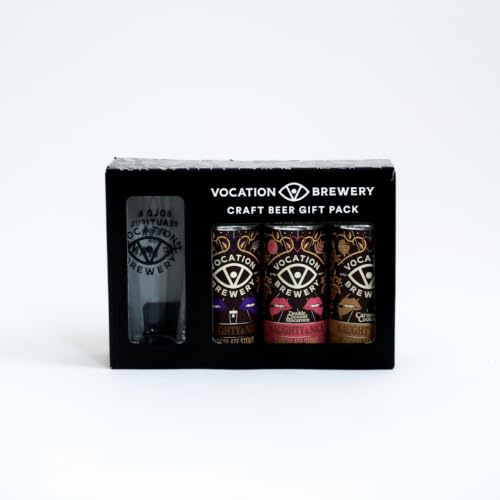 Vocation Brewery Naughty & Nice Chocolate Stout Gift Set | Craft Beer Gift Pack | 3 x 440ml & Branded Glass