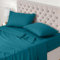 Utopia Bedding - Set Lenzuola Matrimoniali 4 Pezzi 180x200 cm - Set Lenzuola Letto, Spazzolata Poliestre di Microfibra - Lenzuolo con Angoli, Lenzuolo Piatto e 2 Federe 50x75, Blu Denim
