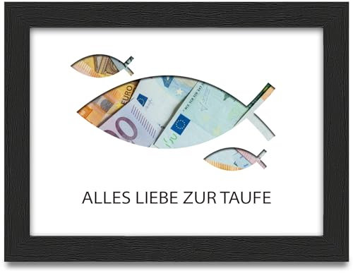 Geldgeschenk Taufe Fisch, Geldgeschenke Bilderrahmen Taufe Geschenk, Originelle Taufgeschenke für Mädchen Jungen, Geschenk zur Taufe, Geschenk für Taufe, Kommunion, Konfirmation