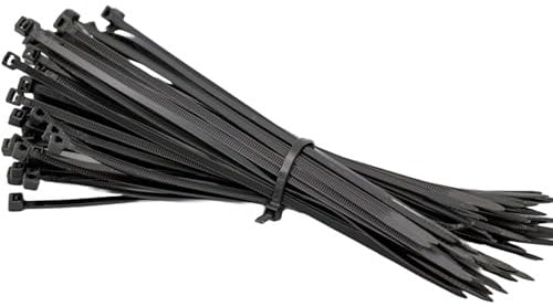 ATP Consumables Cable Ties 140mm x 3.6mm - Black Zip Ties - Pack of 100 - Under Desk Cable Management - Durable Nylon - Tensile Strength - Reusable Cable Ties - Cable Lock - Office Accessories
