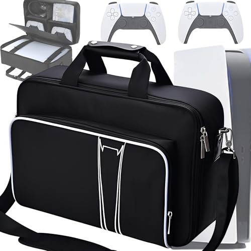 CXAFQ Borsa Di Stoccaggio Ps5, 45*30*15Cm, 572g, Borsa Ps5, Accessori Ps5,Resistente All'Usura e All'Acqua, Maniglia Di Trasporto e Tracolla Regolabile, Adatto Alla Console Ps5 e Ai Suoi Accessori