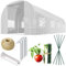 Plonos Serra a tunnel con telaio in acciaio, set con supporto per piante, 2 x 4,5 x 2 m, 9 m2, colore bianco