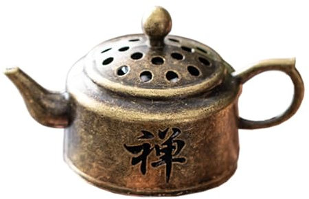 Flower Incense Burner - Tea Pot Shape Metal Incense Holder, Elegant Metal Incense Burner, Artistic Zen Teapot Shape Incense Burner, Coil Incense Holder for Yoga Studios, Meditation Rooms