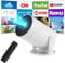 Mini Projector, HY300 Pro+ Smart 4K Portable Projector with 5W Speaker Android 11 WiFi 6 BT5.4, 130'' Screen,180 Rotation, Auto Keystone Home Theater Projector for Laptop, PC, Smartphone (White)