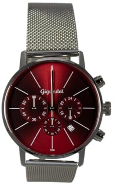 Gigandet Chronograph Armbanduhr Herren Damen Silber Braun Datum G32-016