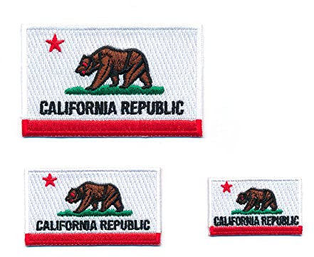 hegibaer 3 USA Kalifornien Sacramento California Flagge Aufnäher Aufbügler Set 0970