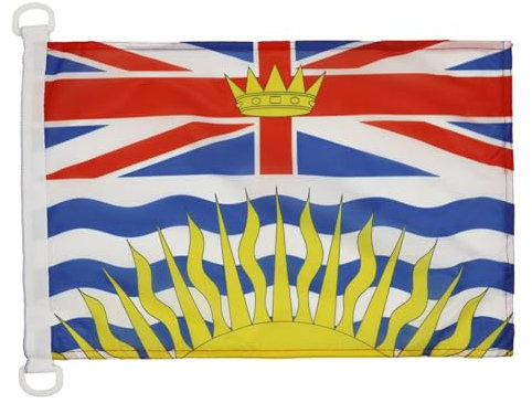AZ FLAG Bootflagge British Columbia 45x30 cm, Britisch-Kolumbien Bootsfahne 30 x 45 Cm Marine Flaggen - Flaggen